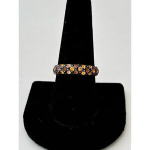 Brighton CRYSTAL VOYAGE Silver Topaz Antique Ring Size 9 ETCHED Silver Plated